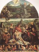 CLEVE, Joos van The Lamentation of Christ with the Last Supper(predella) and Francis Receiving the Stigmata(mk05) oil on canvas
